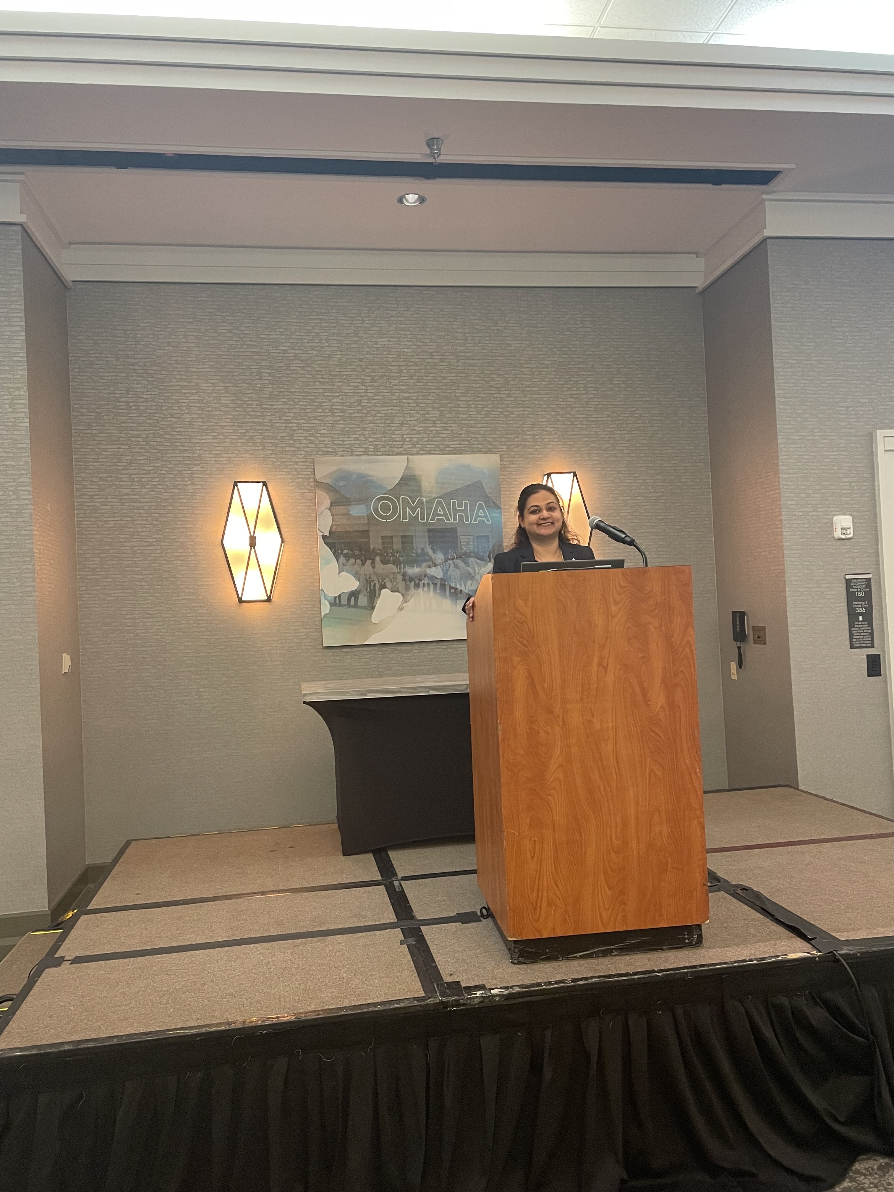 Akanksha Thukral presenting at the International Conference on Gram Positive Bacteria in Omaha